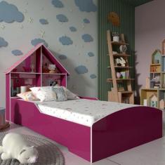 Imagem de Cama Infantil Menina Casinha 090 Rosa Pink Ploc  - Gelius Móveis