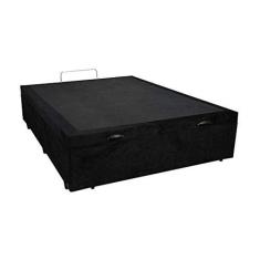 Imagem de Cama Box Baú Casal Suede Preto Com Pistão A Gás - Imperium Do Sono