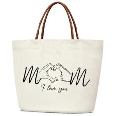 Imagem de mermermu Sacola engraçada de lona, bolsa estética para mulheres, reutilizável, sacola de compras de supermercado com alças, Branco, One Size