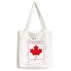 Imagem de Bolsa de lona Happy Canada Day 4 de julho, folha de bordo, sacola de compras, bolsa casual