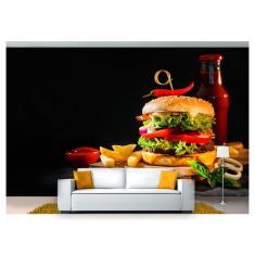 Imagem de Papel De Parede Chesseburguer Queijo Carne 3D Al166