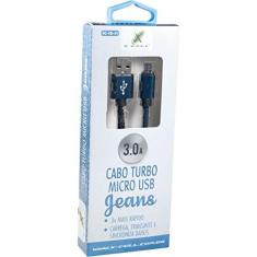 Imagem de Cabo USB Micro USB Jeans 1 Metro - 3.0 Turbo