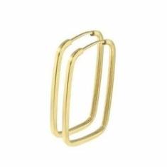 Imagem de Brinco De Argola Retangular 2.2 cm De Ouro 18k