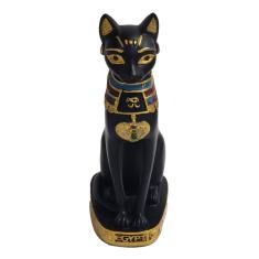 2x Exquisita Estatua De Resina De Gato Egipcio Escultura De 
