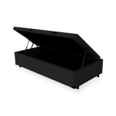 Imagem de Cama Box Baú Solteiro Sintético Preto com 78cm de largura