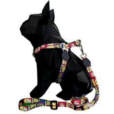 Imagem de Coleira Para Cachorro Com Guia Modelo Peitoral Paraquedas Segura Resis