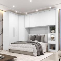 Imagem de Guarda Roupa Modulado   8 Portas Em Mdf Clic Móveis Branco