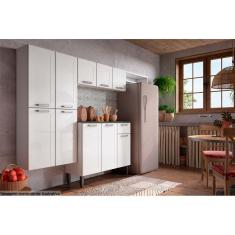 Imagem de Cozinha Completa Dona Maria 4 Peças (1 Armário + 1 Balcão + 1 Paneleiro + 1 Complemento) C4P90 Branco - Bertolini