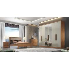 Imagem de Guarda Roupa Casal Com Espelho 6 Portas 6 Gavetas - Rizon-Cumaru/Fendi