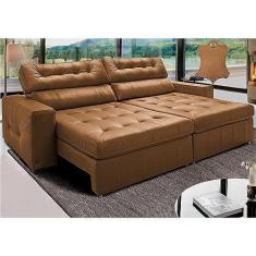 Imagem de Sofá de Couro Legítimo Retrátil Automático 2,95m Cama Inbox Gran Vitalysoftgeld40 Mel