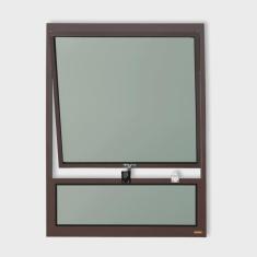Imagem de Janela de Alumínio Maxim-Ar com Bandeira 80x80cm Vidro Mini Boreal Plus Brimak