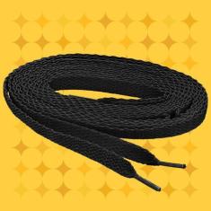 Imagem de Kit 2 Pares De Cadarço Preto Chato Tradicional Tênis 1,20Mt - Wcan