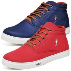 Imagem de Kit 2 Tênis Casual Masculino Cano Alto Confortável Macio - Polo Blu, 4