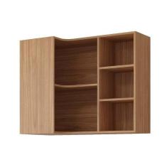 Imagem de Armário Aéreo Cozinha Modulado Estela De Canto C/5 Nichos 92cm Freijo