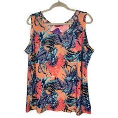 Imagem de Blusa Regata Feminina Liganete Comprida Abertura Lateral Plus Size