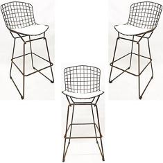 Imagem de Kit 3 Banquetas BERTÓIA cor Ferrugem assento  altura 70cm - Poltronas do Sul