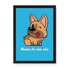 Imagem de Arte Maníacos Quadro Decorativo Pastor Alemão Comic - 23x16,25cm (Moldura em laca )