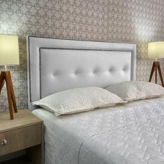 Imagem de Cabeceira Casal 140 Cama Box Diamond Berlim Branco Corano Com Pés Rbl