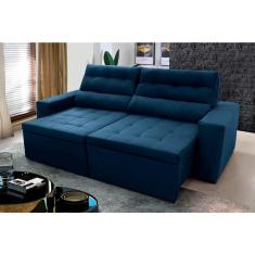 Imagem de Sofá Retrátil/Reclinável Arizona 2,30m Suede Velut Azul Marinho - King House