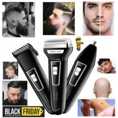 Imagem de Barbeador shaver multifunção 3em1 unissex aparador de pelos eletrico b