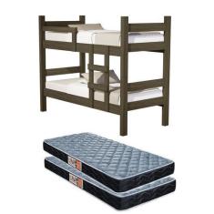 Imagem de Beliche Solteiro Leticia Mdf Quarto Que Vira Duas Camas Com 2 Colchão