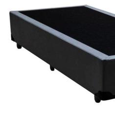 Imagem de Cama Box Solteiro Colchão Molas Bonnel + Box Sintético Cinza 62X88x188