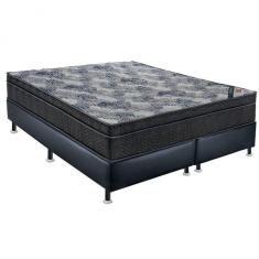 Imagem de Cama Box Colchão Iso Molas Superpocket Queen Ortobom Preto/Azul