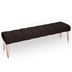 Imagem de Recamier Estofada Casal Luxo Veludo Cor Marrom