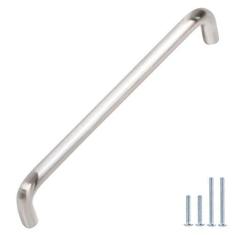 Imagem de monti hardware | Pacote com 10 puxadores de gaveta de níquel escovado de 16,3 cm | Puxadores de armário de metal sólido para decoração de casa de banho | Puxadores de armário de cozinha de metal