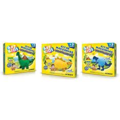 Imagem de 3 Kits de Massinhas Dinossauros Art Kids 150g