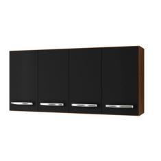 Imagem de Armário De Cozinha Aéreo Com 4 Portas Mara Cor Preto Moblis