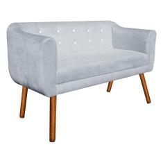 Imagem de Namoradeira Julia 2 Lugares Cinza Com Strass Pés Palito