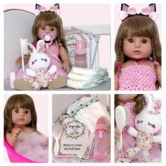 Imagem de Boneca Reborn Realista De Silicone Bailarina Pode Dar Banho - Cegonha