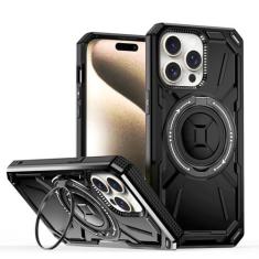 Imagem de SORAKA Capa para iPhone 15 Pro Max com suporte para anel,compatível com MagSafe Capa iPhone 15 Pro Max com placa de metal para suporte magnético para carro Capa resistente que absorve choques