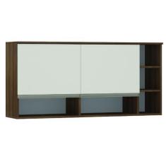 Imagem de Armário de Cozinha 2 Portas 5 Nichos Aéreo Módulo Suspenso Areia/Madei