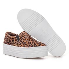 Imagem de Tênis Feminino Casual Plataforma Slide Sola Alta Confortável Macia Camurça Pelo-Feminino