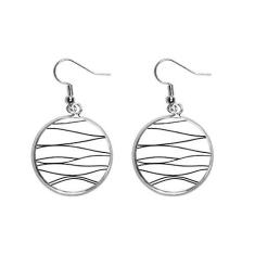 Imagem de Brinco de prata com textura de linha irregular para orelha