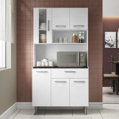 Imagem de Armario Cozinha 6 Portas E 1 Gaveta Carol Branco Branco