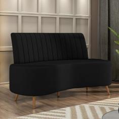 Imagem de Sofá Living Decorativo 2 Lugares 1,35M Katara Preto Veludo G33 - Gran Belo