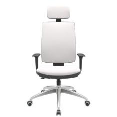 Imagem de Cadeira Office Brizza Soft Vinil Branco Relaxplax Com Encosto Cabeca B