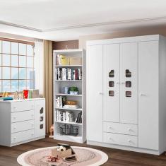 Imagem de Quarto Infantil Duda Com Guarda Roupa 4 Portas, Cômoda