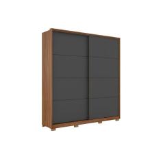 Imagem de Guarda Roupa Solteiro 2 Portas De Correr E 3 Gavetas c- Pés Belga Flex Amêndola-amêndola Ou Grafito