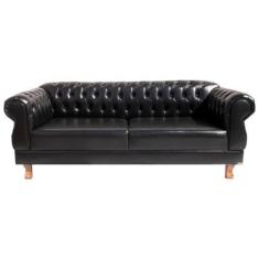 Imagem de Sofá Chesterfield Capitone Elisabeth Corano Preto 2,00cm - NOVO ENCANT