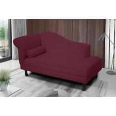 Imagem de Recamier divã larissa liso 140cm lado esquerdo suede bordo - VH MOVEIS