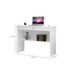 Imagem de Escrivaninha mesa Aparador 01 gaveta + chave Branca Orquidea - ROMAR