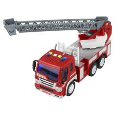Imagem de Caminhão Bombeiro Escadas Com Fricção Luz E Som - Bbr Toys
