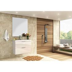 Imagem de Gabinete para Banheiro Contendo Balcão Lavatório e Espelho Pietra 80cm Móveis Bosi