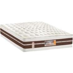 Imagem de Colchão Queen Pillow Top Silver Star Air Pocket Híbrido Double Face- Castor - Palha / Marrom