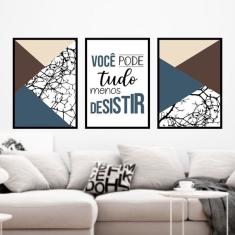 Imagem de Kit 3 Quadros Decorativos Você Pode Tudo - Marrom 45x34cm
