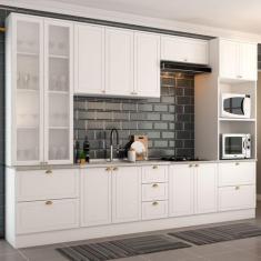 Imagem de Cozinha Completa Chicago 12 Portas 7 Gavetas 100% Mdf Americana Branco